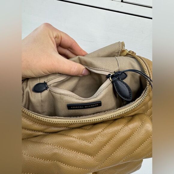Rebecca Minkoff Tan Quilted Backpack